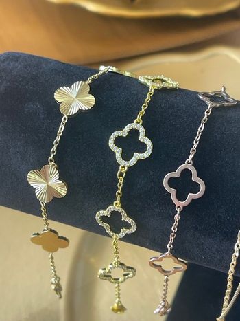 Bracelet trèfle à quatre feuille en acier inoxydable 