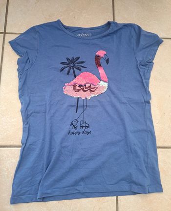 Tee-shirt manches courtes à sequins 10 ans 👧 In Extenso en TBE
