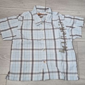 Chemise Timberland garçon 2 ans bleu clair à carreaux