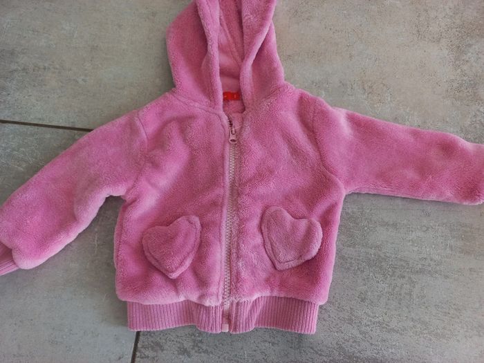 Veste polaire chaude rose 12 mois Tissaia - photo numéro 2