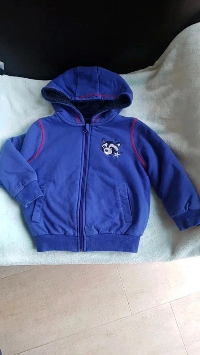 Veste hiver avec intérieur moumoute bleu taille 2 à 4 ans - photo numéro 2