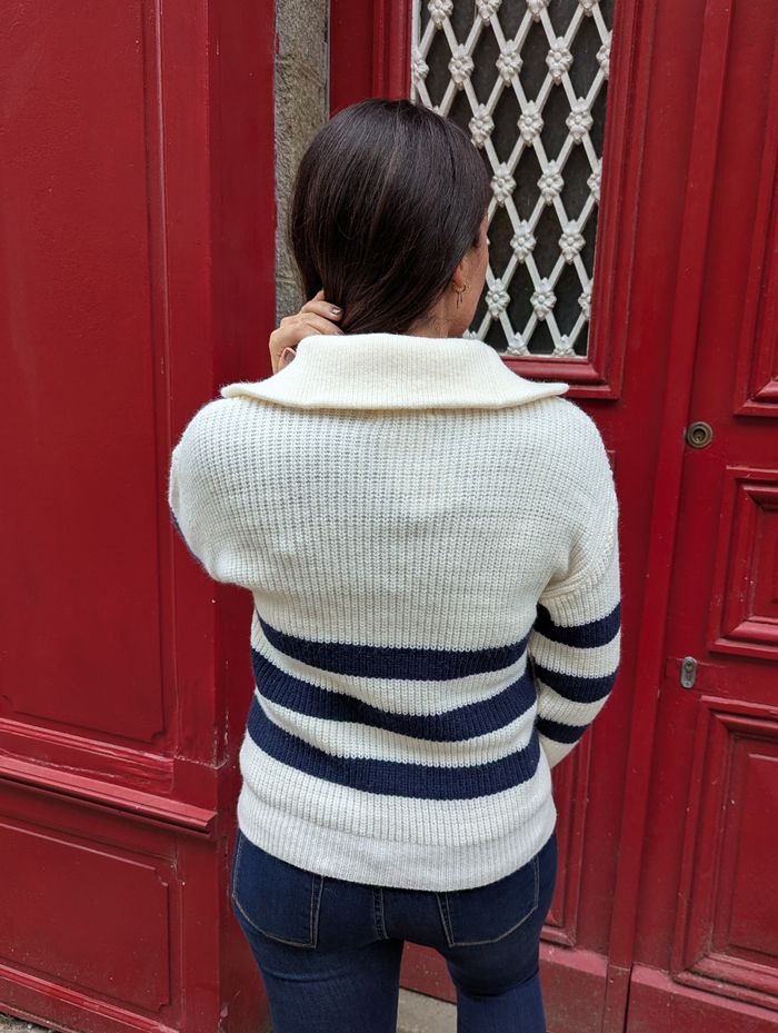 Pull rayé Sao Paulo écru/bleu marine
Taille S - photo numéro 5