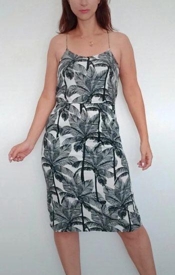 Robe d été mi longue féminine palmiers taille 34