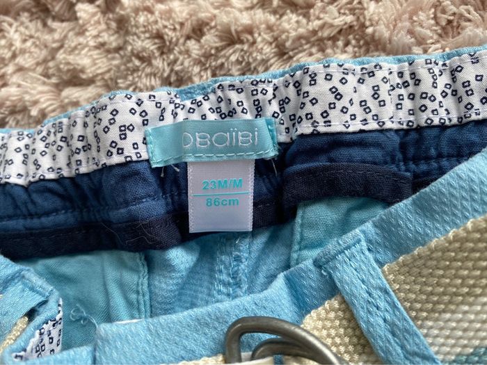 Ensemble chemise manches courtes et short avec ceinture 23 mois - photo numéro 5