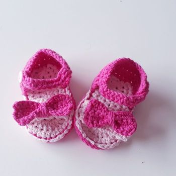 Sandales crochet bébé fille naissance coton