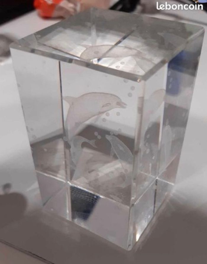 Décoration rectangle en verre 3D dauphins - photo numéro 2