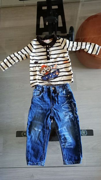 Ensemble jean Zara+ haut manche longue du Pareil au Même