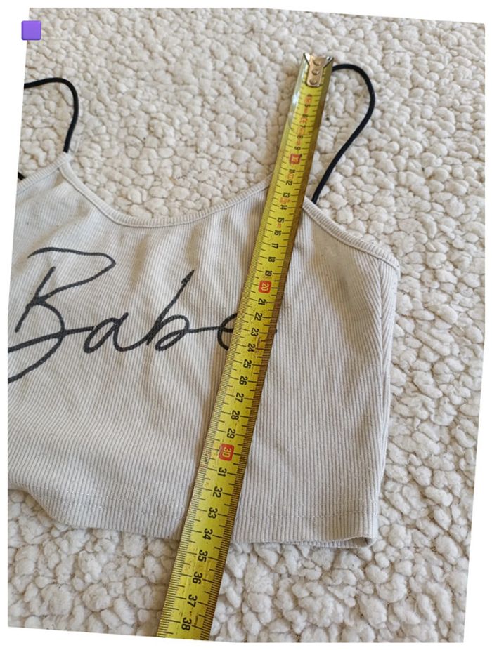 Crop top blanc "Babe" cute mignon – Taille estimée XS/S - photo numéro 6