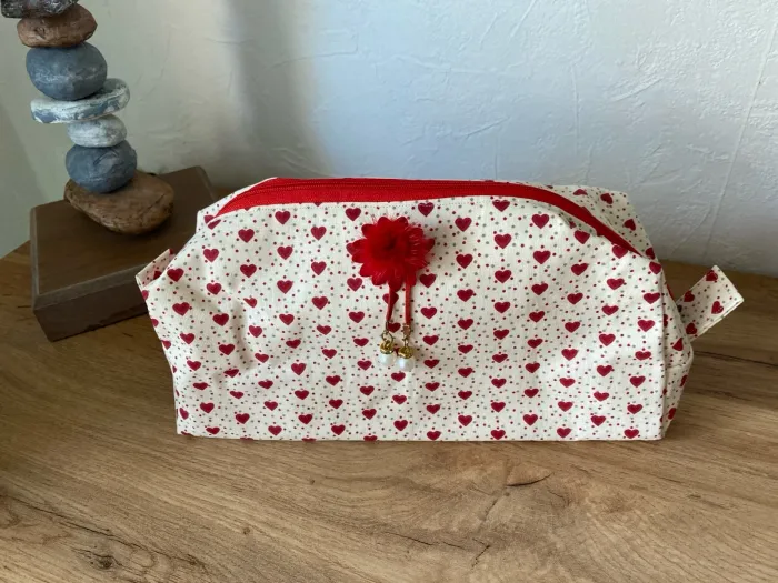 Trousse Maquillage en coton avec poches
