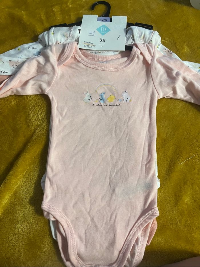 Lot de 3 bodies bébé fille