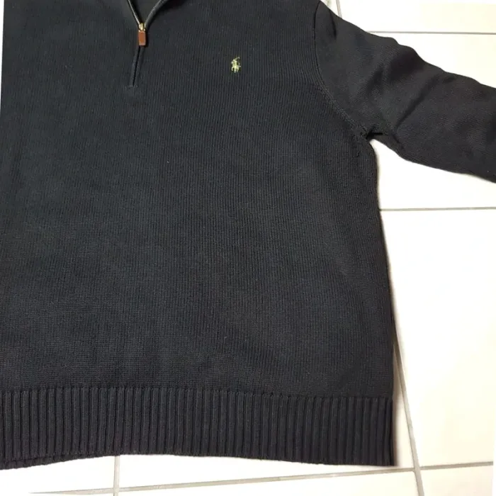 Pull Camionneur half demi zip Ralph Lauren XXL Noir - photo numéro 6
