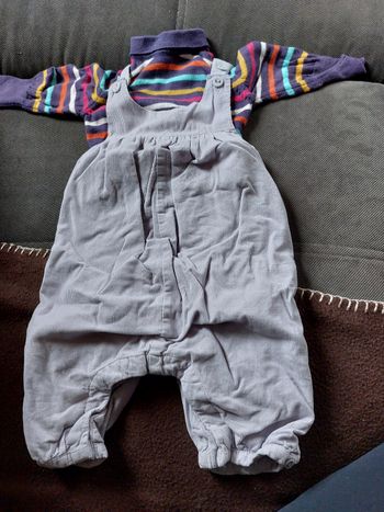Ensemble salopette et pull 3 mois