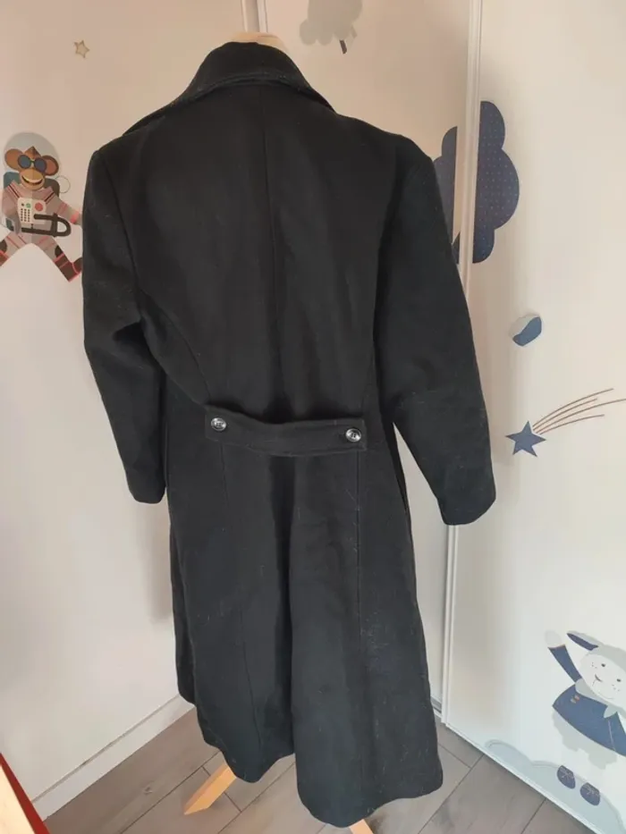 Manteau long en laine noir veste - photo numéro 7