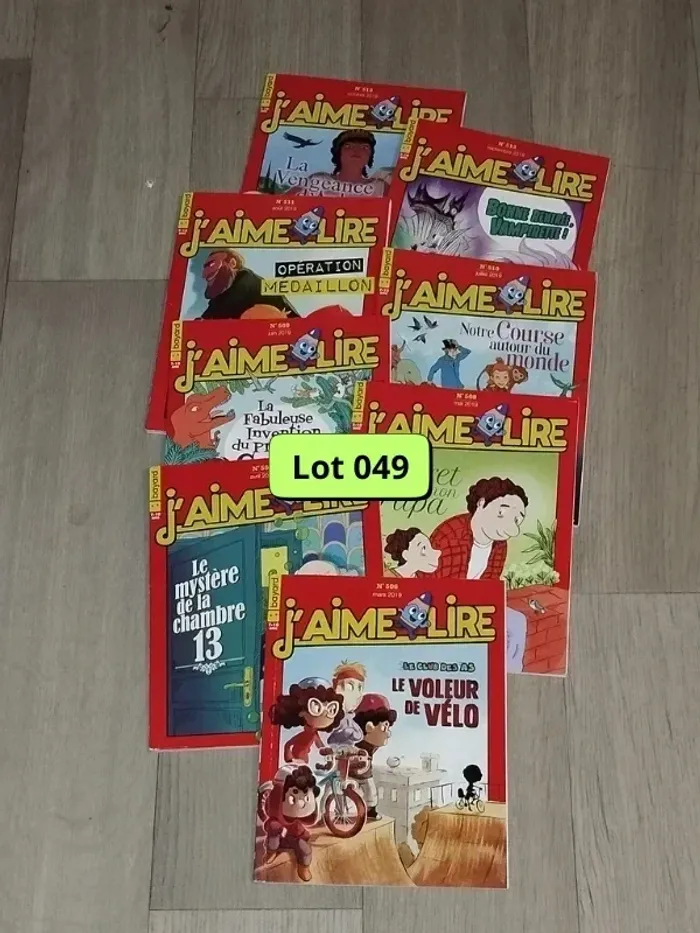 Lot de 8 magazines J’aime lire année 2019 L049