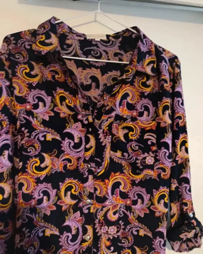 Robe cachemire violet jaune Anna Karel t38 neuve - photo numéro 7