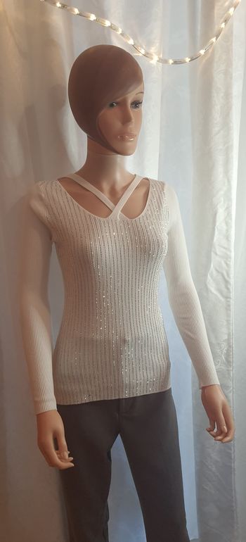 Top femme crème "Miss Kiss" taille L