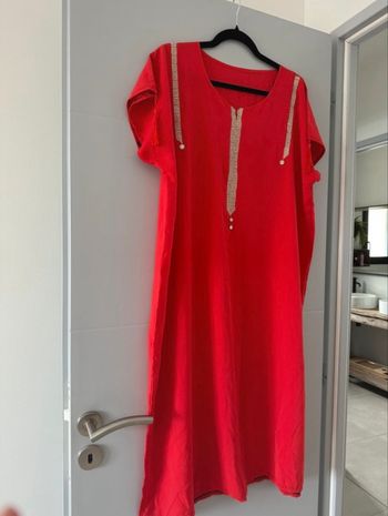 Djellaba femme rouge avec strass