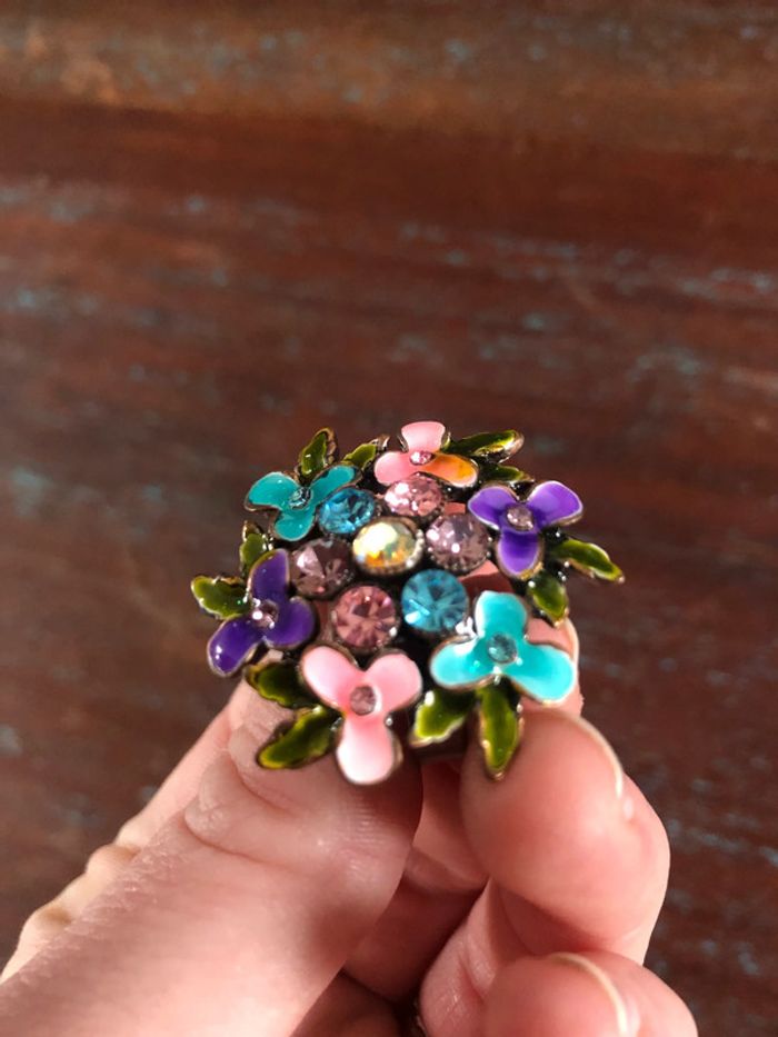 Bague fleuri réglable - photo numéro 3