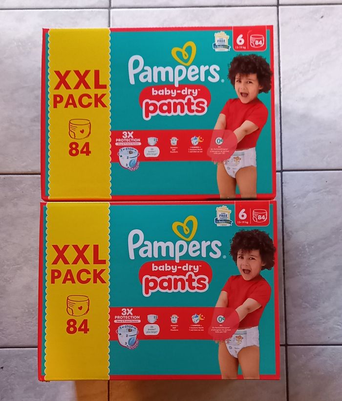 168 Couches Culottes Pampers Baby-Dry Pants Taille 6 (2 XXL Pack)