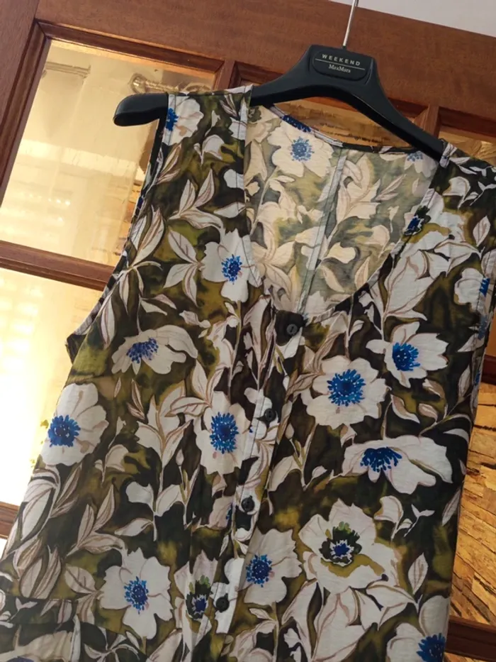 Combinaison fleurie verte blanche et bleue - photo numéro 3