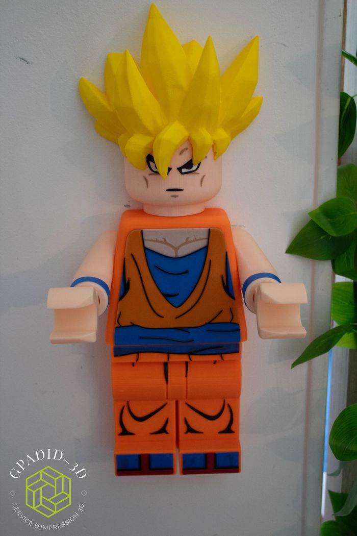 Dévidoir de papier toilette ou simple décoration murale dans un style lego son goku dragon ball z - photo numéro 5