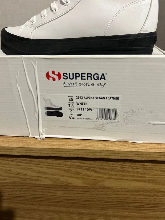 Bottines blanches Superga 2643 Alpina Vegan 🌱 leather 40 - photo numéro 4