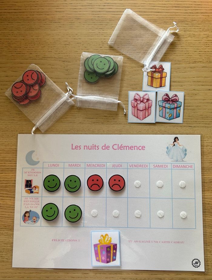 Tableau : Bien dormir avec récompense