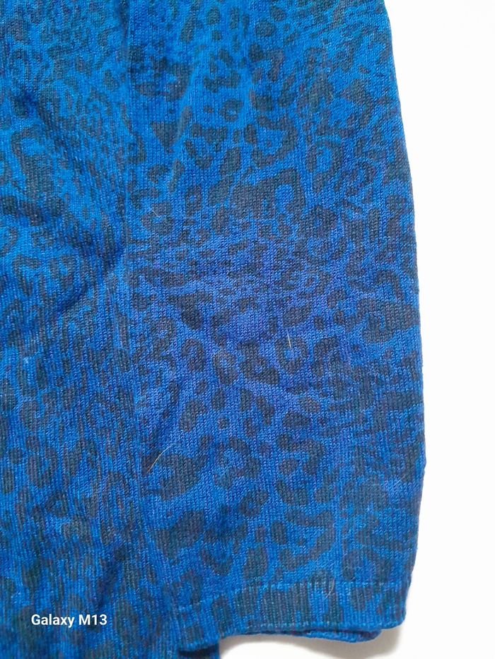 Tee shirt à manches longues femme épais bleu motif léopard In extenso taille M - photo numéro 4