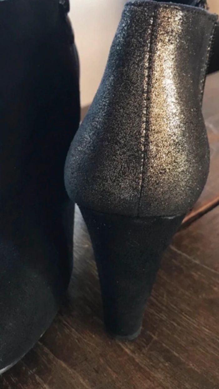 Jolies bottines noires et or , taille 40 - photo numéro 10