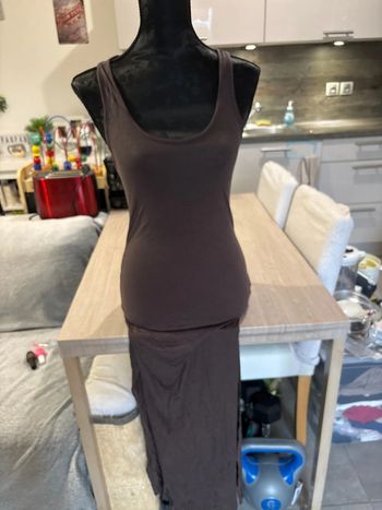 Robe longue marron S