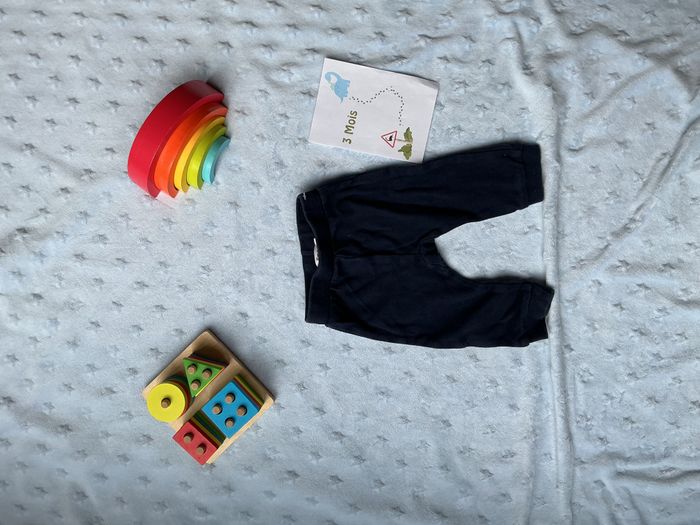 pantalon de jogging bleu marine taille élastique 3 mois gémo