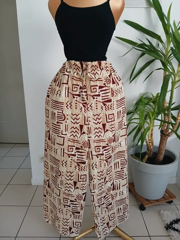 Pantalon Tendance Overside à motifs Bas large Neuf Taille L🌿💝 - photo numéro 7