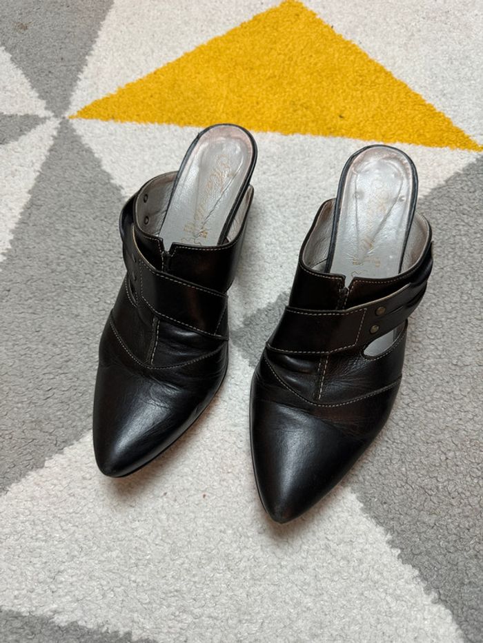 Sabot à talons en cuir Maretti Taille 39 - photo numéro 2