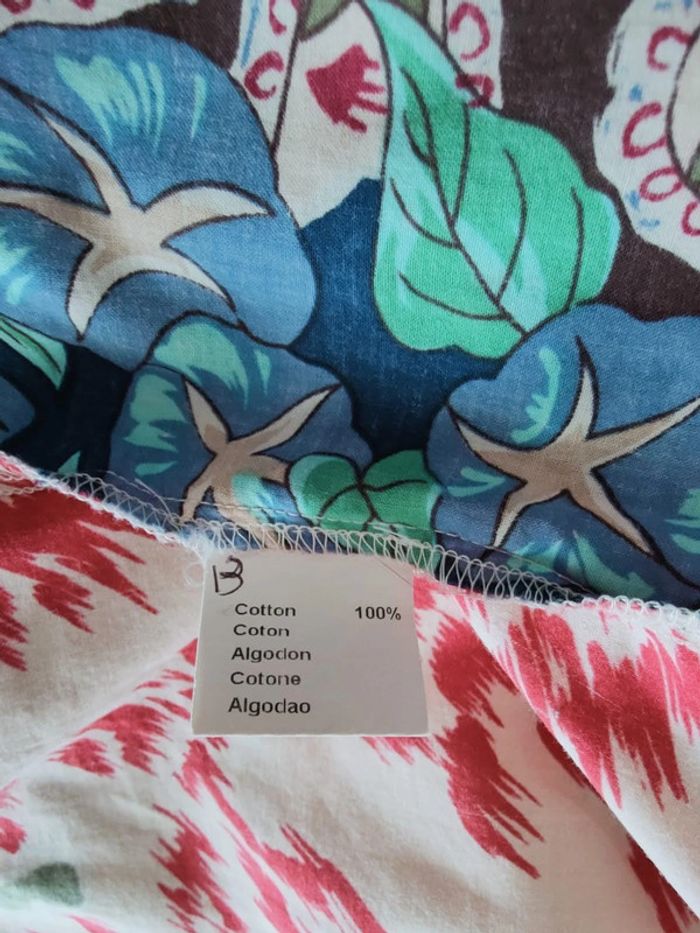 Chemisier Gérard Darel patchwork fleuri, 100% coton, taille 40, allure bohème chic - photo numéro 3