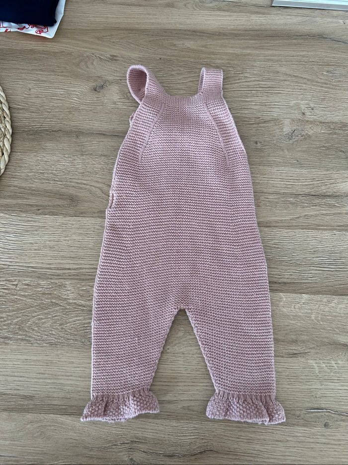 Salopette Barboteuse tricoté en laine rose bébé fille taille 1-3 mois SHEIN - photo numéro 4