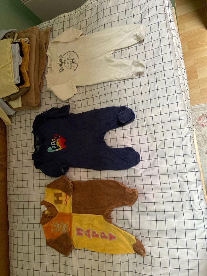 Lot de 3 pyjama grenouillère bébé