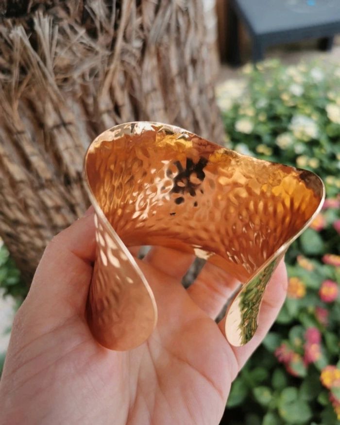 A47 bracelet jonc manchette bohème doré or tendance réglable - photo numéro 3