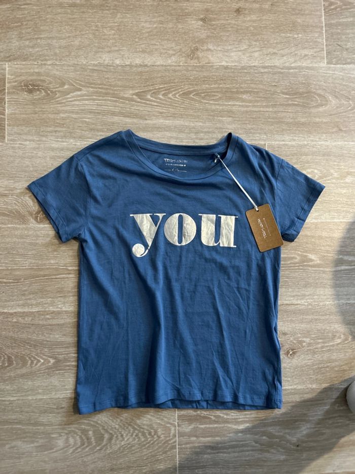 T-shirt bleu argenté recto verso fille Teddy Smith 10 ans