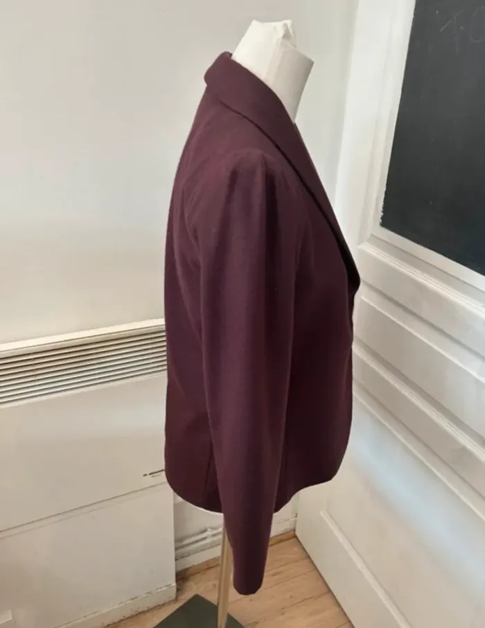 Toupy veste blazer coloris aubergine prune, femme, taille 38  100 % laine - photo numéro 4