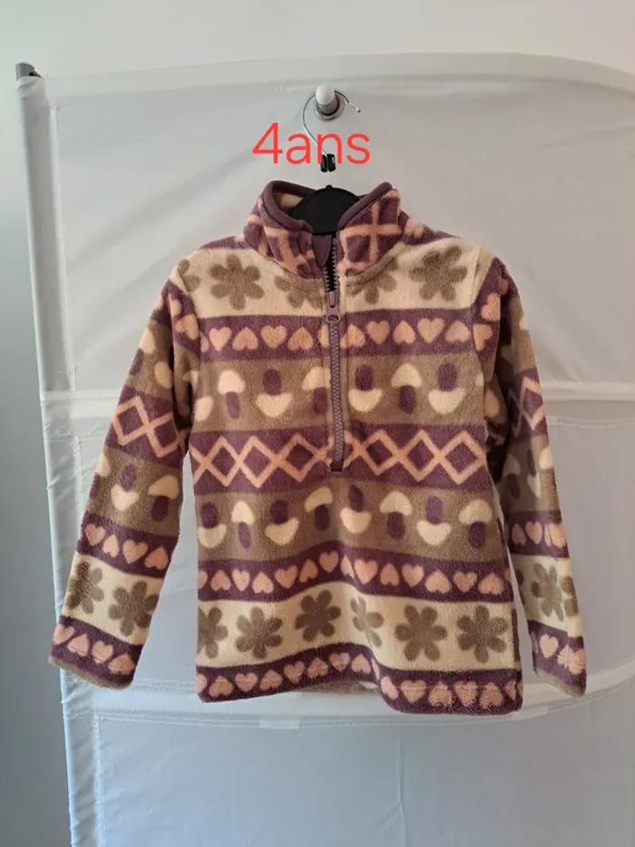 Sweat polaire motifs mixte