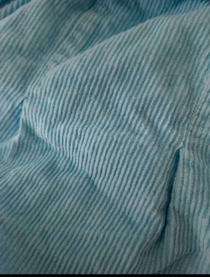 Jupe Bébé Fille 6 Mois - Velours Côtelé Bleu Ciel à Volants - photo numéro 4