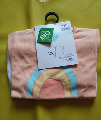 lot 2 barboteuse combishort fille tex baby 74 cm 12 mois 