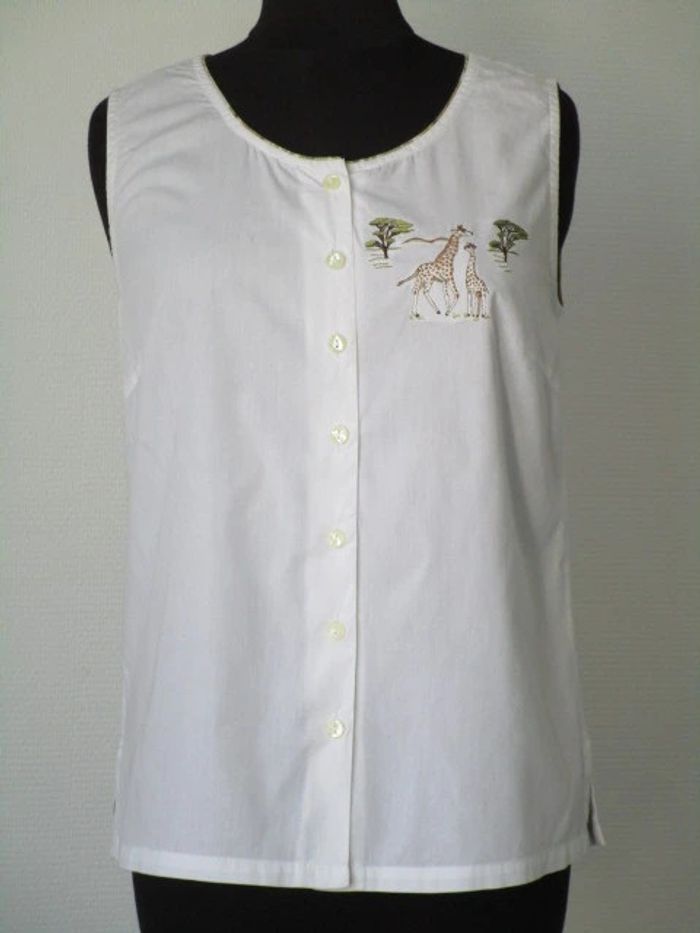 Blouse vintage girafes 36 TBE - photo numéro 2