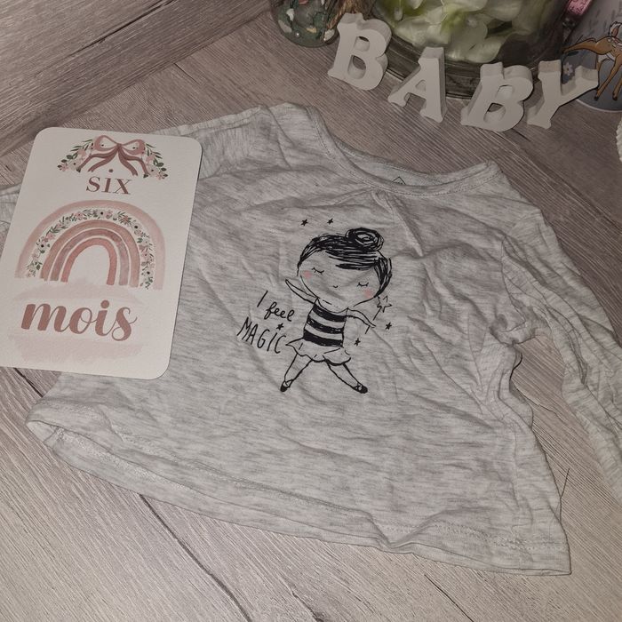 T-shirt manches longues 6 mois tex baby