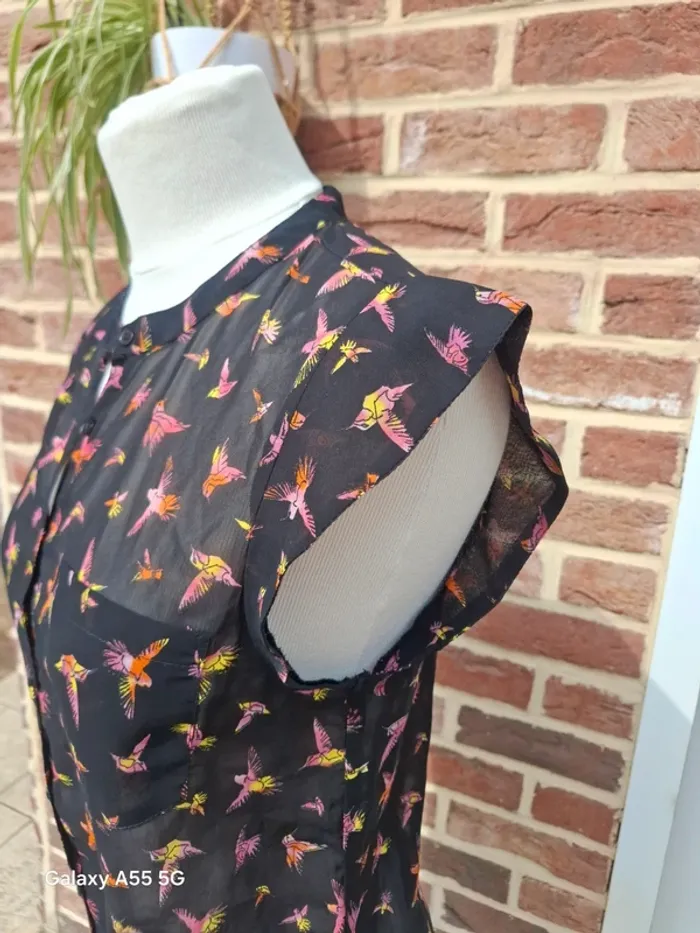Haut femme M motif oiseaux - photo numéro 4