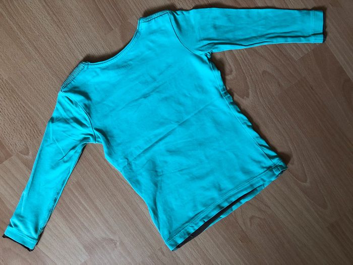 Joli T-shirt ML turquoise T. 3 ans 98 cm Orchestra TBE - photo numéro 2