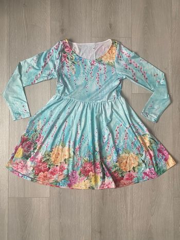 Robe patineuse fleurie bleue NEUVE 🌸 (12 ans)