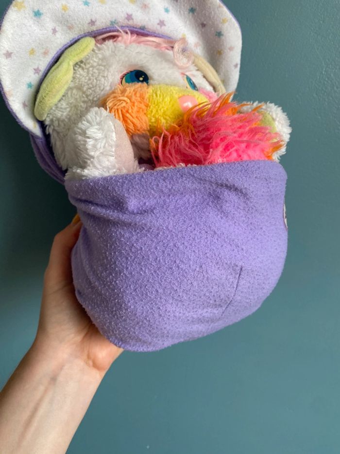 Grande peluche popples baby bibpsy multicolore vintage - photo numéro 9