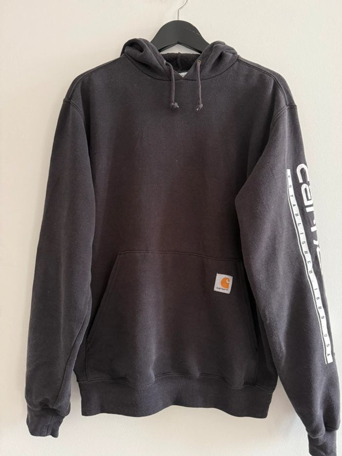 Pull / Sweat à capuche cordon & poches avant Carhartt taille S couleur noir. - photo numéro 3