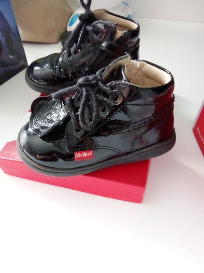 Kickers cuir noir vernis